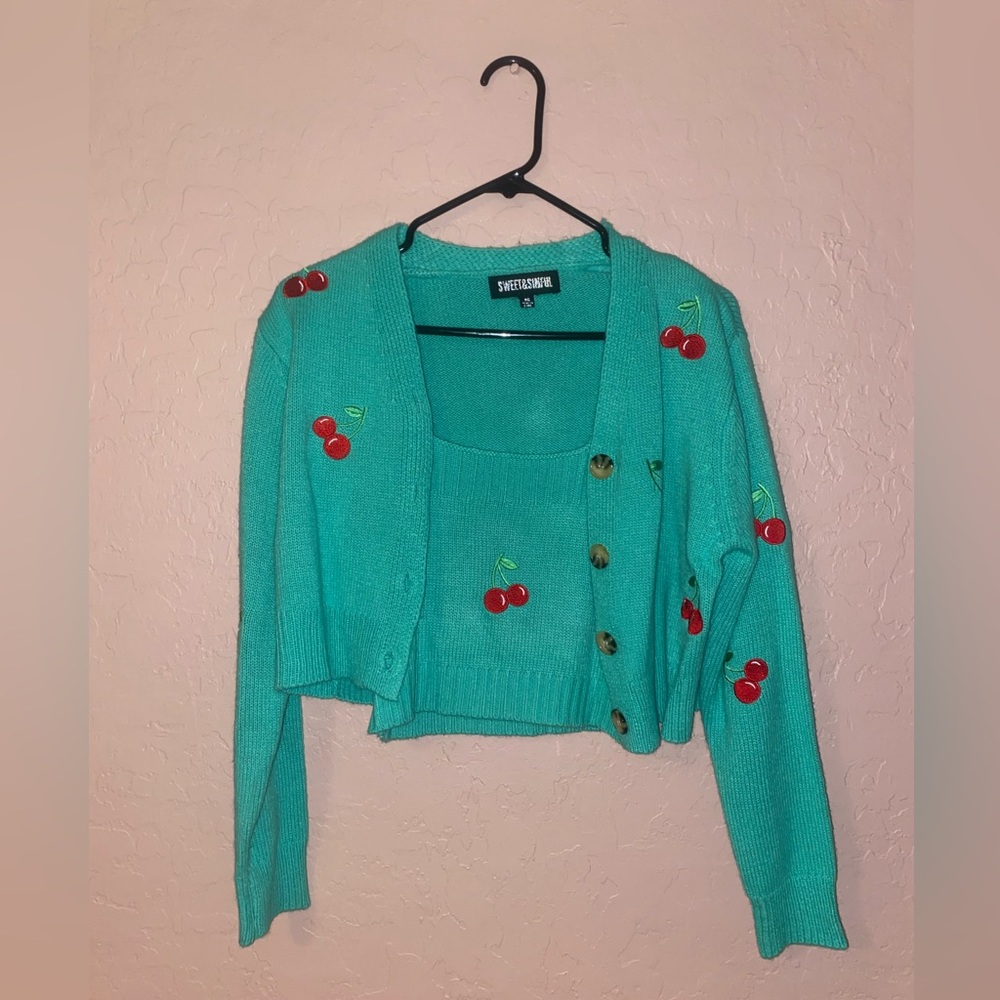 Sweet & Sinful Knit crop top and matching sweater